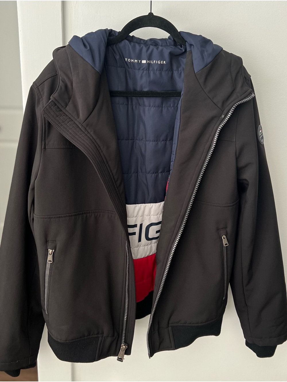 Reversible Tommy Hilfiger Black Hooded Jacket